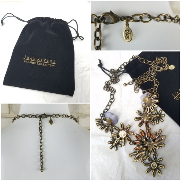 Joan Rivers Jeweled Garden Necklace Chunky Drop - Picture 8 of 8